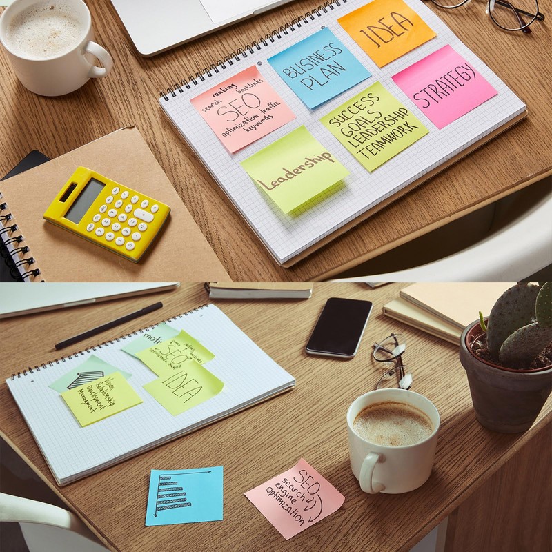 (24 Pack) Sticky Notes 3x3 inch, Self-Stick Pads Bright Colors
