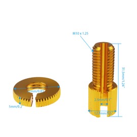Nihfien 6 PCS M10 Clutch Brake Cable Adjuster Screw,Universal Brake Clutch Cable Line Adjuster Screw Adjusting Nut Bolt with Slotted 10MM for Motorcycle Motorbike Moped Scooter Dirt Bike-Golden