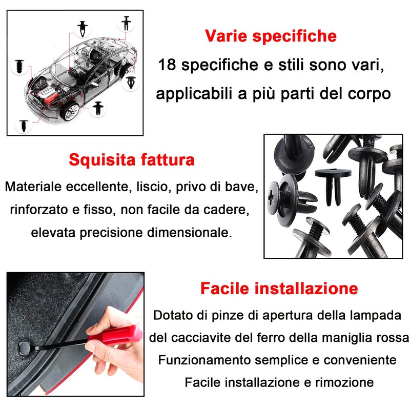 415 Piece Plastic Car Clips Set, 18 Sizes Car Screw