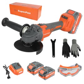 Cordless Angle Grinder 20V,8500RPM Brushless Motor, 4-1/2'' Blade,2×4.0Ah Battery & Fast Charger,2-Position Handle,professional metal cutting tool,suitable cordless angle grinder for DIY