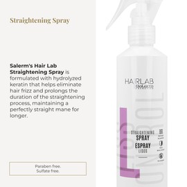 SALERM - Smoothing Hair Spray - Lisos Hair Lab - 250 ml - Eases and Prolongs Smoothing Results - With Hydrolyzed Keratin - Heat Protector for Hair - Eliminates Frizz
