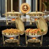 WARMOUNTS 5QT Gold Chafing Dishes for Buffet, Round Chafers and