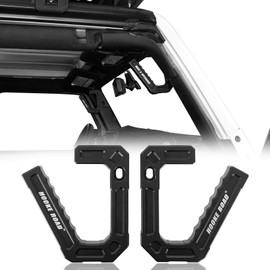Hooke Road Aluminum Grab Handles Black Front Grips Compatible with Jeep Wrangler JK & Unlimited 07-18