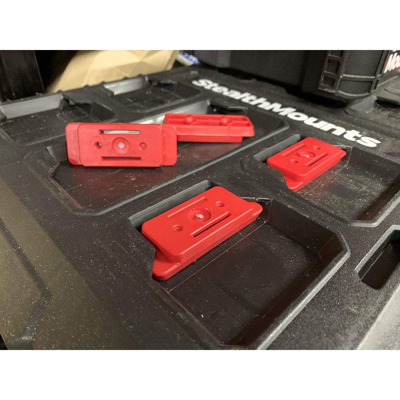StealthMounts Mounting Feet for Milwaukee Packout System (Red) - 8