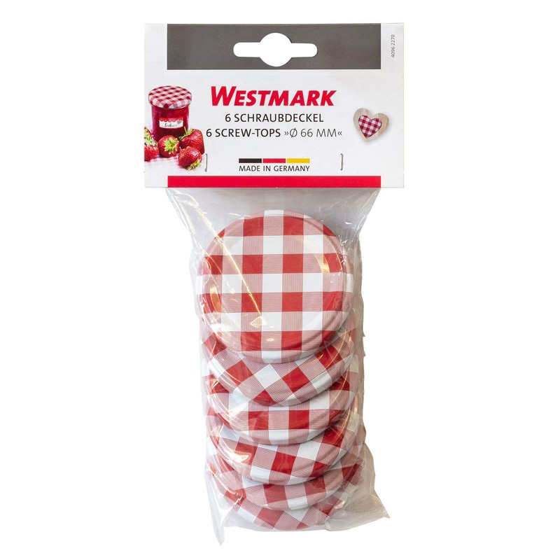 Westmark 6 Schraub-/Twist-Off-Deckel für Einmachgläser, rund, ø 66 mm, Weißblech,