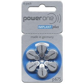 60 Mercury Free Hearing Aid Batteries Size: 675P Cochlear Implant by Power One