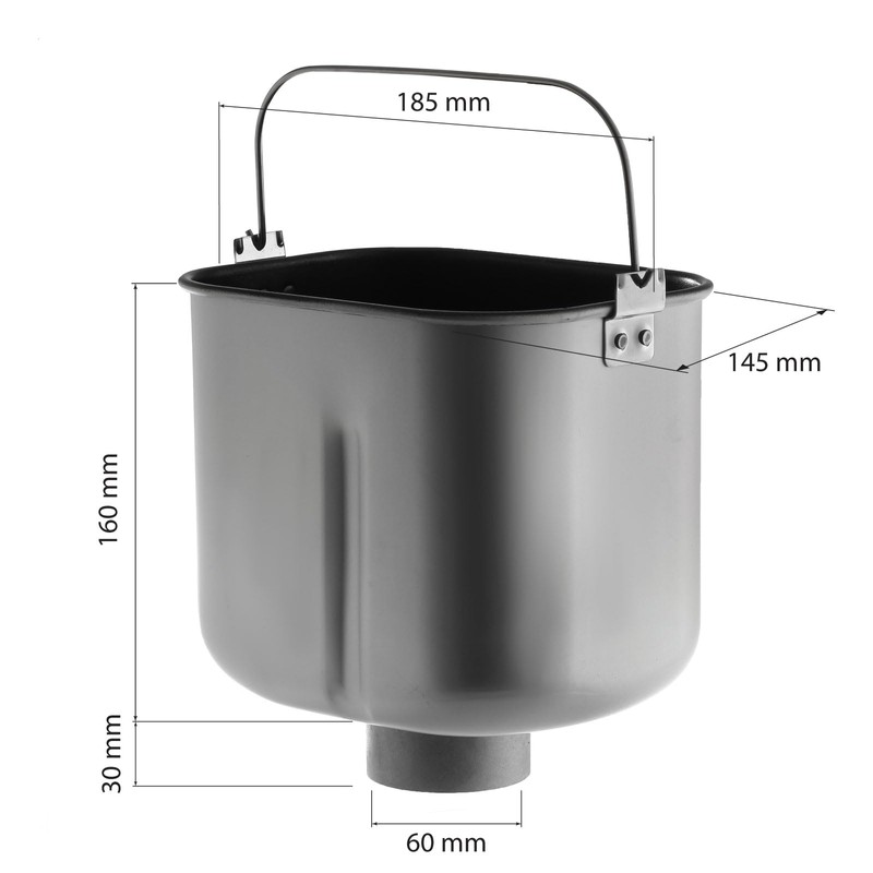 Masterpart Bread Pan Bucket with Handle & Kneading Blade Paddle