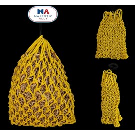 Majestic Ally 2”x2” Holes Highly Durable Very Sturdy 36" Hay Net with for Horses, Goat etc. (Yellow)