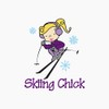 CafePress Skiing Chick Magnets 2.25" Round Magnet, Refrigerator Magnet