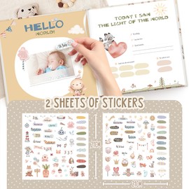 Hyggartn Baby Memory Book – My First Year Journal with Stickers (84 Pages) Gender-Neutral Keepsake for Boys & Girls Thoughtful Gift for New Parents