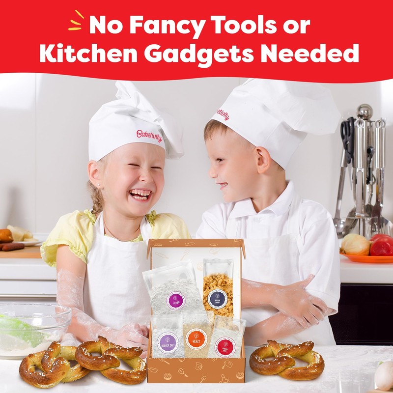 Baketivity Kids Baking Set, Meal Cooking Party Supply Kit for