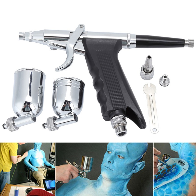 Airbrush 0.3mm Caliber Side Pot Single Action Set Art Supplies
