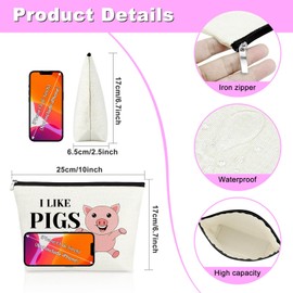 Pig Gifts for Pig Lovers Women Pig Gifts for Women Girls Makeup Bag Animal Lover Gift Cosmetic Bag Pig Themed Gifts Christmas Birthday Gift for Best Friend Daughter Sister Cosmetic Travel Pouch