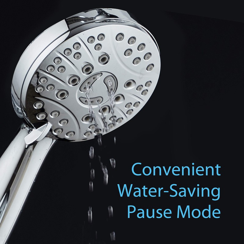 AquaSpa High Pressure 6-setting Luxury Handheld Shower Head – Extra