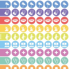 immi Weekly Planner Stickers 288 Pieces Organiser Stickers 9 mm Weekview (Appointments and Leisure)