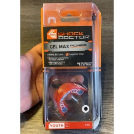 Shock Doctor Gel Max Power Red Youth Mouthguard Football Classic Fit Ages 10 -