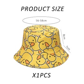 1 Piece Little Yellow Duck Bucket Hat, Reversible Bucket Hat, Sun Protection Hat, Outdoor Sun Hat, Wide Brim Hat, Fun Hat, Unisex