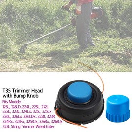 Rinlius T35 Tap Advance Trimmer Head 531300183 with Bump Knob 537185801 for Husqvarna 123L 223L 224L 225L 232L 233L 322L 323L 324Lx 325L 326L 323R Curved and Straight Shafts Trimmer Replaces 537388101