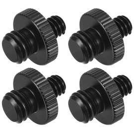QUARKZMAN Microphone Stand Adapter 3/8-16 Male to 1/4-20 Male Camera Thread Adapter for Microphone Tripod Stand Black Pack of 4