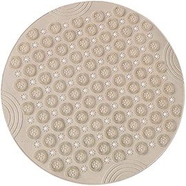 VSUSN Shower Mat Round Bath Mat PVC Bathroom Mat Antibacterial Bathtub Mat Non Slip Shower Mats with Suction Cups and Drain Holes, Machine Washable for Bathroom Bathtub Toilet(55x55cm,Khaki)