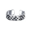 Celtic Trinity Knot Work Midi Toe Ring Wide Band Oxidized
