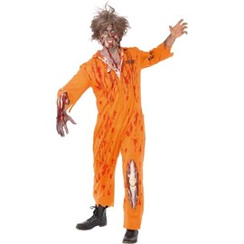 Smiffys Zombie Convict Costume Adult Medium Orange