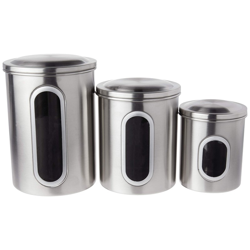 Fox Run 6103 Canister Set, Stainless Steel, 3-Piece Metallic, 5.75