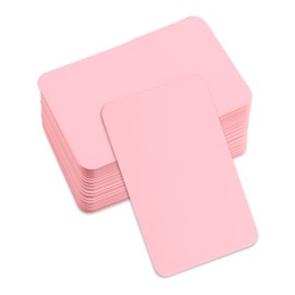 Business Cards 200-Pack Pink Blank Message Card with 2 Metal Rings, Includes 100 Punched and 100 Unpunched Mini Card, Portable Note Cards for To-Do Lists, Flashcards, Memos, Vocabulary Pra