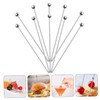 GRIRIW 10pcs Multi-Functional Food Picks Set Stainless Steel Cocktail Skewers
