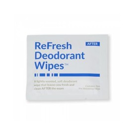 PDC Healthcare STJ-9112 Refresh Deodorant Mammography Patient Wipe, Lightly Scented, Individually Packaged, Pack of 50