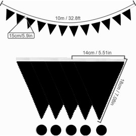 Laipuke Bunting Blue White 10 m Bunting Fabric Bunting Wedding Bunting Garland with 40 Pieces Bunting for Children's Room, Wedding, Birthday, Party (757050)