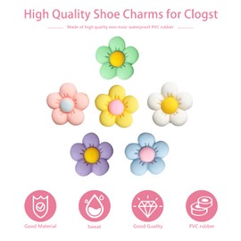 ALLY-MAGIC Shoe Charms for Clog, Cute Flower Designer Shoe Charms for Girls Boys, Cute Kawaii Cartoon Shoe Decoration Charms Birthday Party Gift Y6-XHXK (Colour-6)