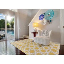 Feizy Rugs Granada Area Rug, 5' x 8', Lemon