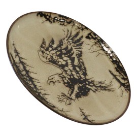 Ebros Gift Pack Of 2 Rustic Western Patriotic Swooping Bald Eagle Round Dinner Plates 10"D