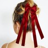 2Pcs Ribbon Hair Bows for Women,Tassel Ribbon Bowknot Hair Clips
