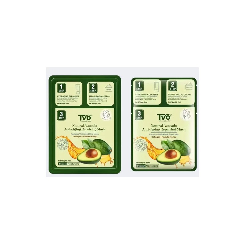 Mascarilla Reparadora Antiedad De Aguacate Natural Tvo 10pcs