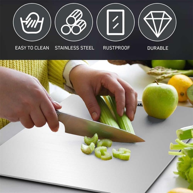 Katuchef Titanium Cutting Board, Titanium Cutting Boards for Kitchen, Stainless