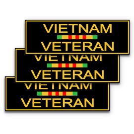 9x3 Vietnam Veteran Sticker 3-Pack Vietnam Veteran Bumper Sticker Vietnam Vet Sticker 100% Waterproof Durable Quality Vietnam Stickers Vietnam Veteran Decals