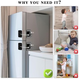 Pack of 2 Child Safety Cabinet Fridge Lock Window Lock Child Safety Door Child Pet Safety Cabinet Lock for Fridges, Washing Machines, Child Safety Window (Black)