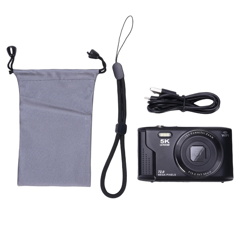 Cryfokt 5K Digital Camera, 72MP 16X Zoom Digital Cameras with