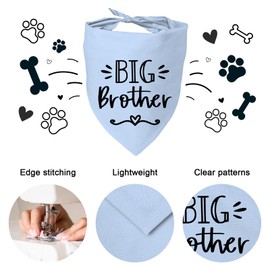 Big Sister Dog Bandana, Dog Bandana, Pet Dog Triangle Scarf, Dog Bandana for Small Medium Large Dogs, Baby Announcement Dog Bandana, Dog Bandana Pet Scarf (Big Brother)