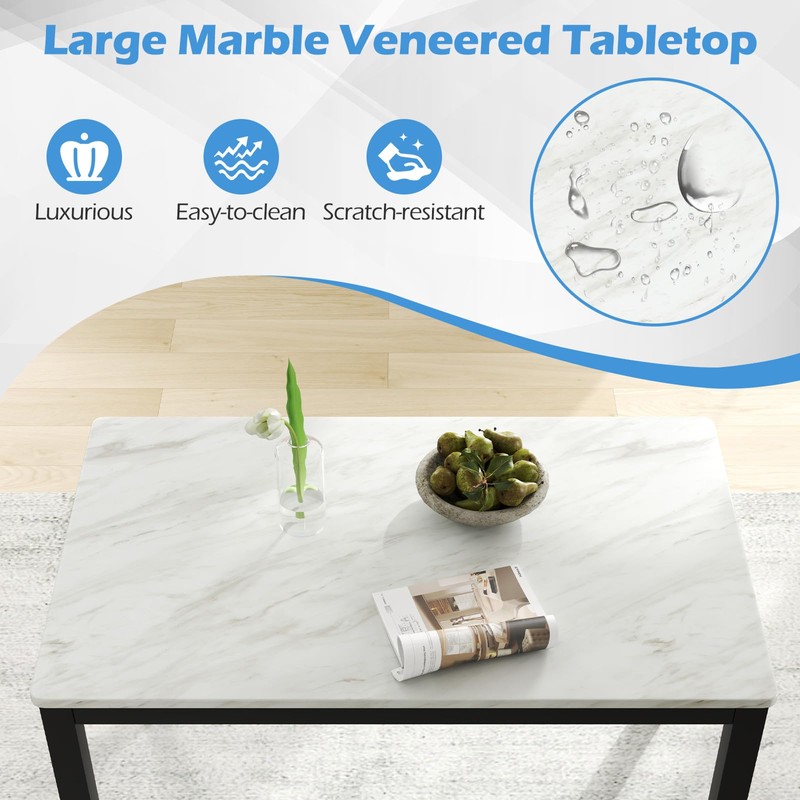 Giantex 45" Rectangular Dining Table for 4 People with Faux