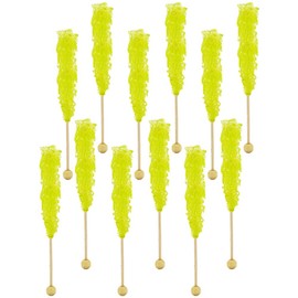 Fruidles Rock Candy Lollipops Pops Candy Suckers, Color and Flavor Assortment, Individually Wrapped, 6.5" (Pineapple, 12-Pack)