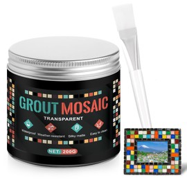 WANJAO 200g Black Mosaic Grout for Crafts, Black Grout for Tile for Mosaic Tiles with Scraper Strong Waterproof Easy to Apply for Handmade Grouting and DIY Craft Projects
