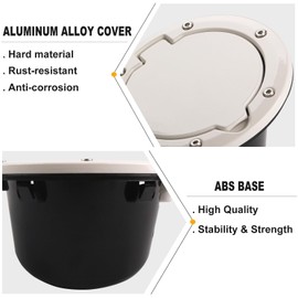 PKEDUO White Gas Cap Cover Fuel Filler Door Cover Compatible with 2007-2017 Wrangler JK JKU 2/4-DOOR(NOT FOR 2018+ JL MODELS)