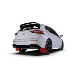 Rally Armor MF80-UR-BLK/WH FITS: 2022 MK8 Volkswagen Golf GTI/R Black UR Mud Flap w/White Logo