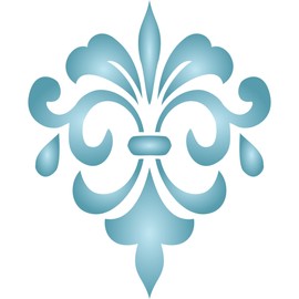 Fancy Fleur de Lis Stencil - 16.5 x 20.5 cm - L - Reusable Iris Sword Lis Fleur de Lis Fleur-de-Lys Wall Stencil