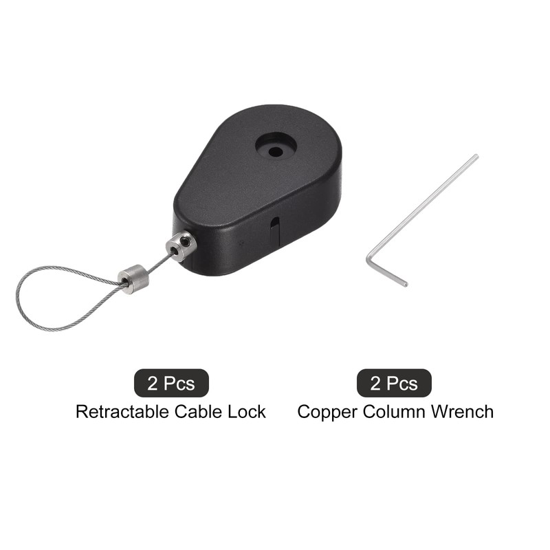 MECCANIXITY Retractable Cable Lock with Self-Adhesive, Remote Control Security Lock