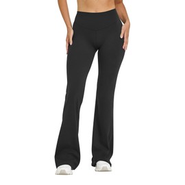 OQQ Yoga Pants Women High Waist Leggings Casual Soft Flared Bottoms Black