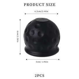 ZFRITP 2 Pcs Schwarz Anhängerkupplung Abdeckung,Kappe Anhängerkupplung,Gummi Kugelkopf Abdeckung,Auto-Kugelkopf-Schutzhülle,Geeignet Für Anhänger, Autos, Lkws, Wohnmobile
